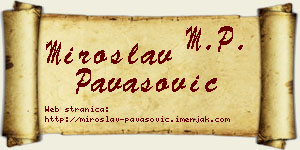 Miroslav Pavasović vizit kartica